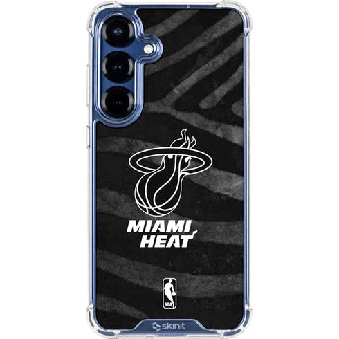NBA Miami Heat Black Animal Print Galaxy S25 Clear Case